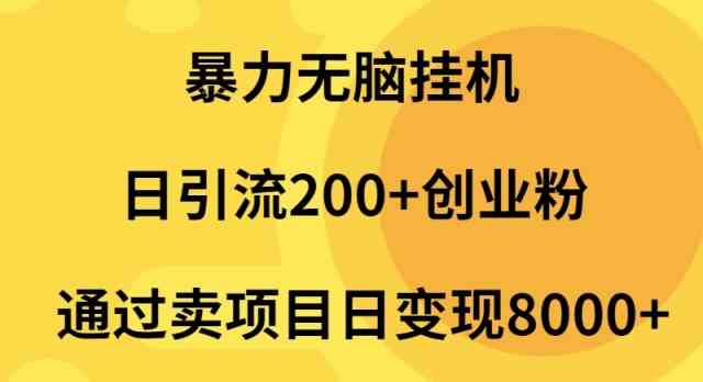 （9788期）暴力无脑挂机日引流200+创业粉通过卖项目日变现2000+-超级阿童木