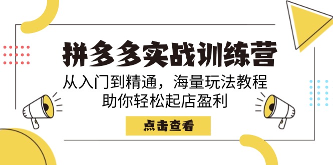 （14392期）拼多多实战训练营，从入门到精通，海量玩法教程，助你轻松起店盈利-超级阿童木