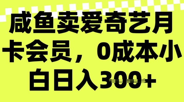咸鱼卖爱奇艺会员，零成本小白日入3张，新手小白可做-超级阿童木