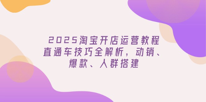 （14389期）2025淘宝开店运营教程更新，直通车技巧全解析，动销、爆款、人群搭建-超级阿童木