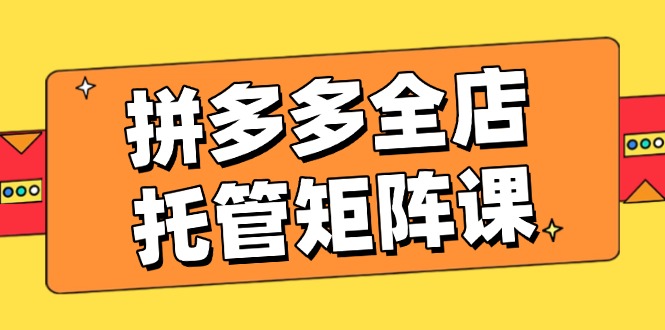 （14328期）拼多多全店托管矩阵课，盈利动销玩法，高效计划设置，提升店铺效益-超级阿童木