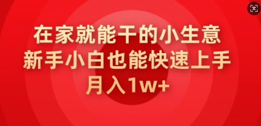 在家就能干的小生意，新手小白也能快速上手，月入1w-超级阿童木