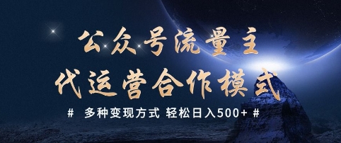 公众号流量主代运营  多种变现方式 轻松日入5张【揭秘】-超级阿童木